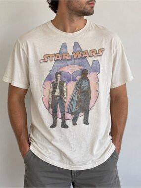 Star Wars Han Solo Lando Calrissian Vintage Style Graphic Tee Men’s L